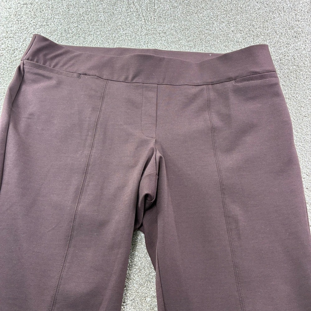NWT Lane Bryant Womens Plus 28 Brown Knit Textured Pull On Wide Leg Pants Career
